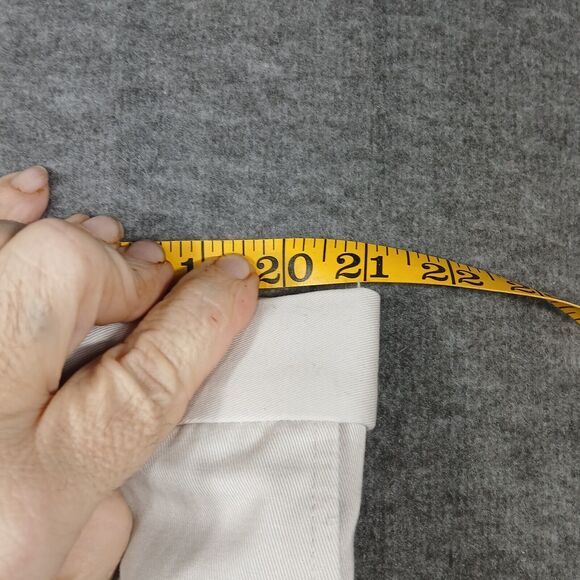 Croft & Barrow Men's Ivory Dress Pants Size 40x32 Pleated Front Rolled Cuff Hem - Picture 8 of 12